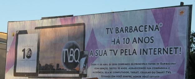 Mensagem ao povo de Barbacena no outdoor